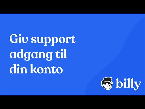 Bogfør med Billy: Giv Billy-support adgang til din bruger