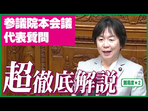 【難易度★2】2025年11月参議院本会議代表質問をやすえちゃん徹底解説！レアアース！クマ！メガソーラー！コメ！【国民民主党/舟山やすえ】
