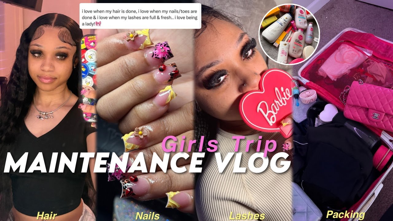 Girls Trip Maintenance Vlog | Hair + Nails + Lashes + shopping w friends + Packing | KaLeigh Marie