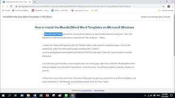 Install Moodle Quiz Word Table Template