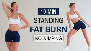 10 Min Intense Fat Burning Cardio | All Standing - No Jumping, No Repeat, Knee + Wrist Friendly