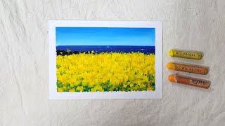 제주도 봄을 그리다ㅣ제주 유채 꽃밭 l Oil pastel Drawing for Beginnerㅣ 그림독학 ㅣ 油画棒