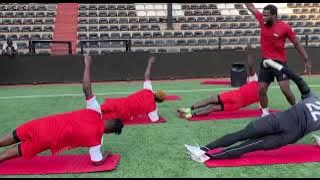 Armel Zola( Lazola coach)is teaching the 1st team Tp Mazembe football with his unique  Lazola method