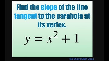 Find the slope of line tangent to curve, parabola , y = x^2 +1 at its vertex