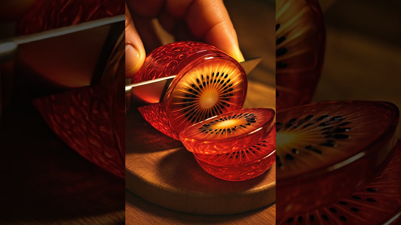 【ASMR】Satisfying Crystal-Cutting Sounds ✨ Slicing Beautiful Glass Fruits 