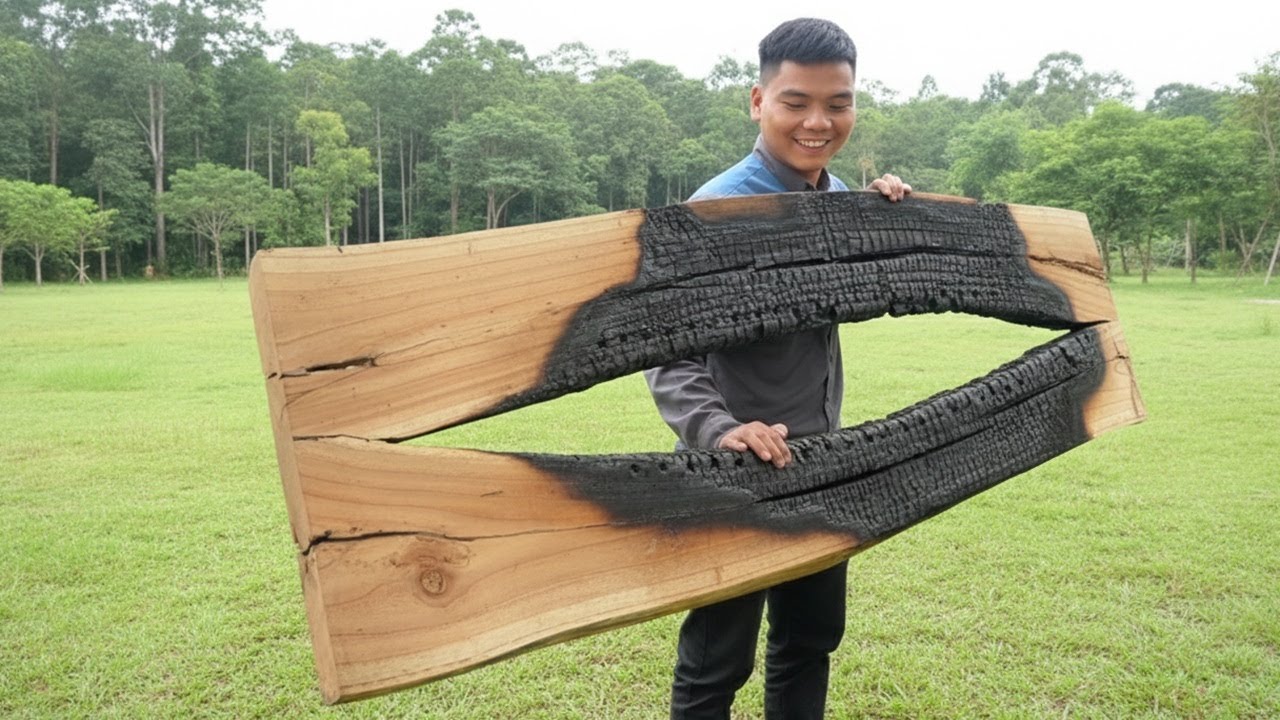 I Found a Burnt Piece of Wood and Turned It Into This... - YouTube