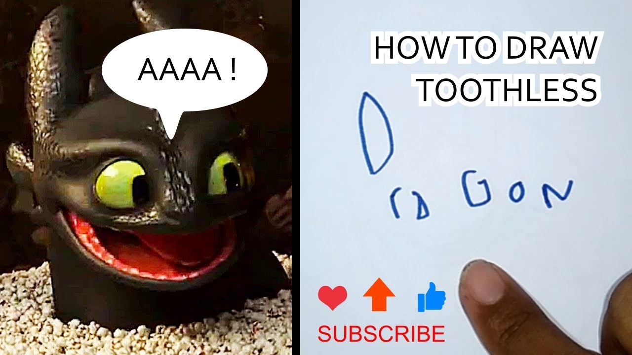 HOW TO DRAW TOOTHLESS (HOW TO TRAIN YOUR DRAGON) FROM THE WORD DRAGON ...