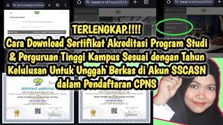 Cara Download Sertifikat Akreditasi Program Studi & Perguruan Tinggi Kampus Pada Saat Lulus