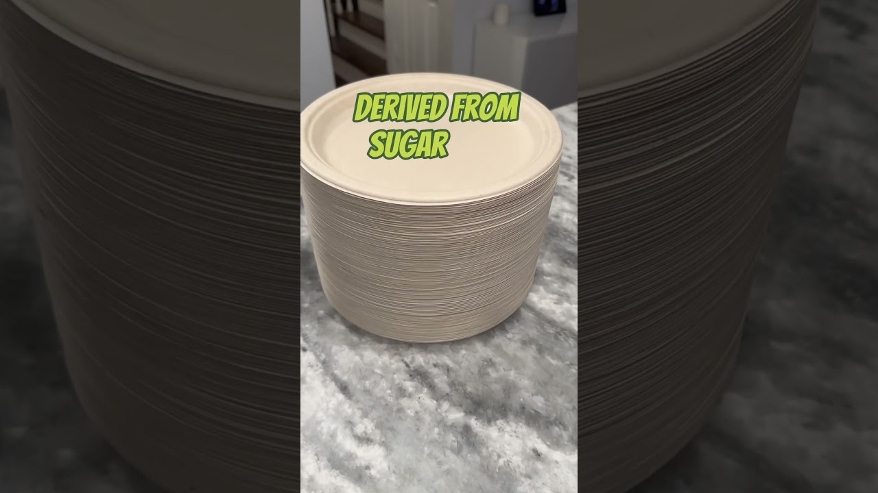 Упаковка Vplus 150 компостируемых одноразовых бумажных тарелок