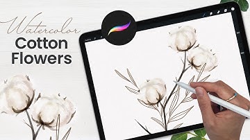 How To Draw Watercolor Cotton Flowers (Cottagecore Aesthetic!) • Procreate Tutorial • Easy iPad Art