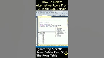 How To Delete Alternative Rows every other row From A Table sql server