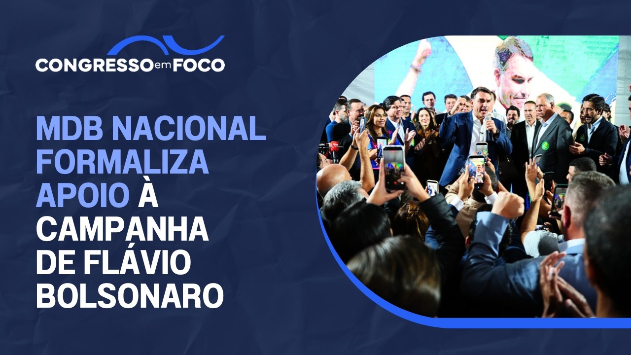MDB nacional formaliza apoio à campanha de Flávio Bolsonaro MDB nacional formaliza apoio à campanha de Flávio Bolsonaro