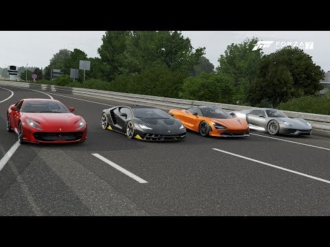 Forza 7 Drag race: Ferrari 812 Superfast vs McLaren 720s vs Centenario vs Porsche 918 Spyder