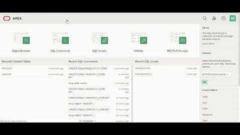 DDL and Create Table in Oracle APEX