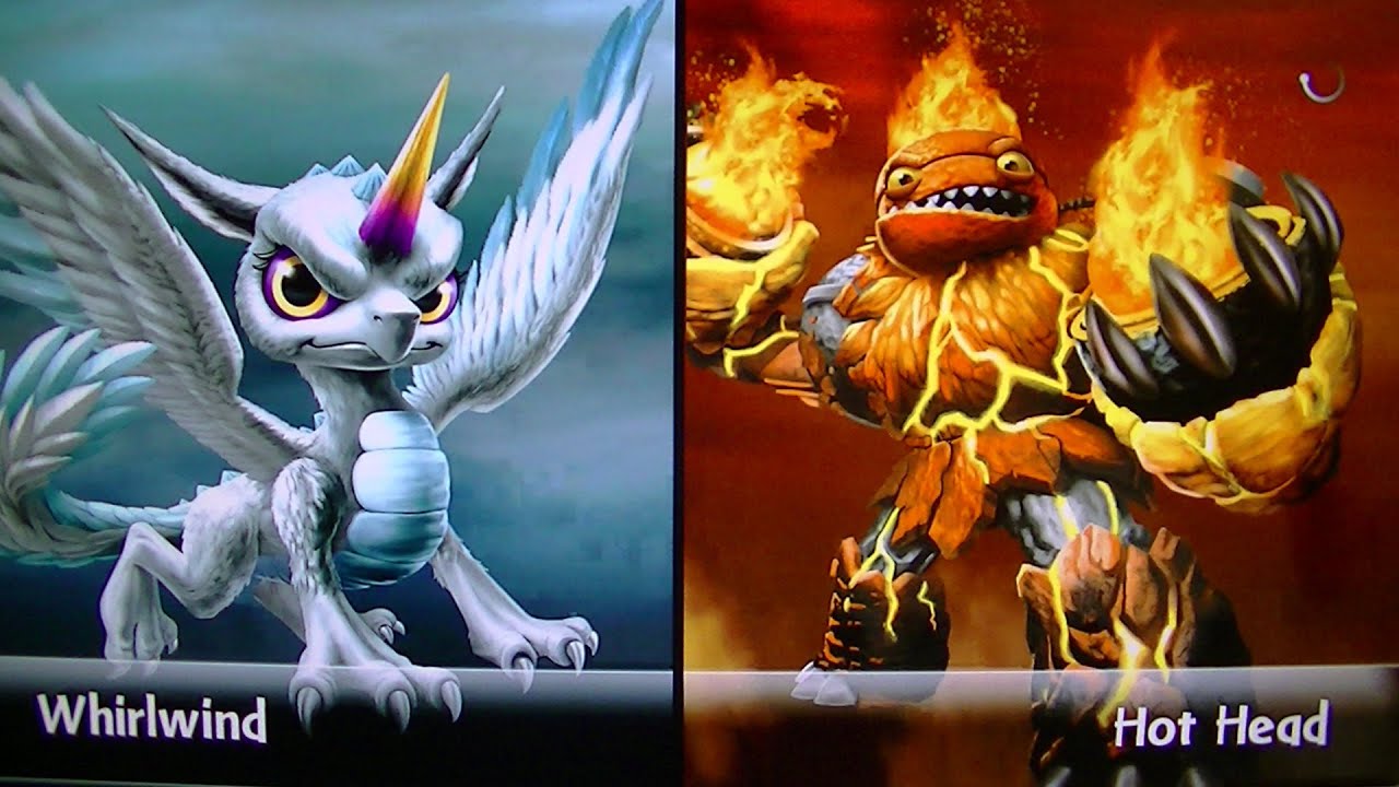 SKYLANDERS GIANTS POLAR WHIRLWIND VS HOT HEAD - YouTube.