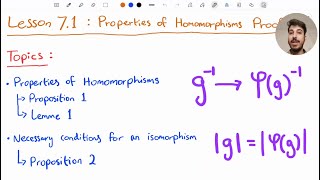 Proof: Properties of Homomorphisms | Group Theory 7.1