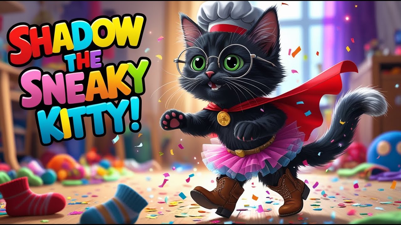 Shadow the Sneaky Kitty | Fun & Playful Kids Song About a Curious Cat! 🐱✨