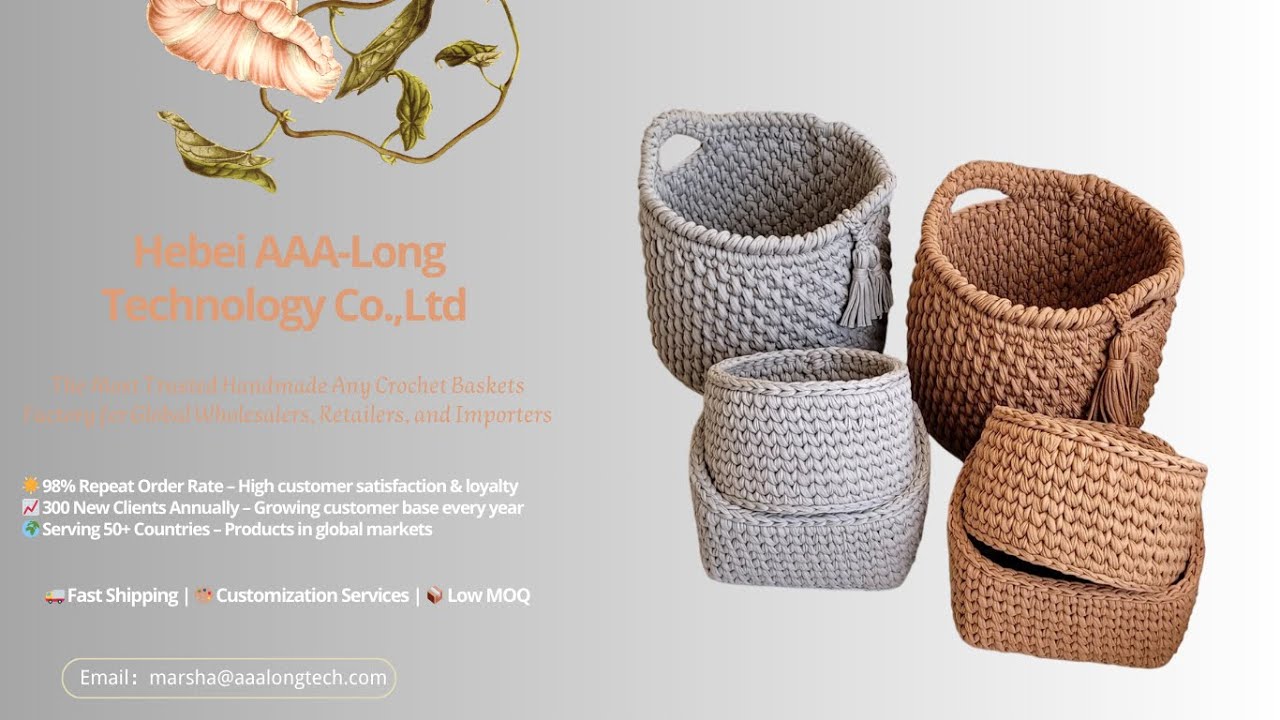 How to Make a Crochet Storage Basket - Easy DIY Tutorial by Hebei AAA-Long Tech, China Top's Factory