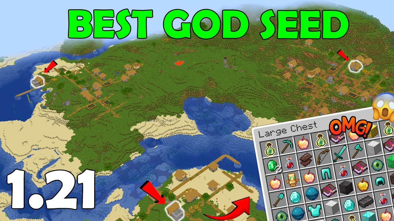 🔥[Best God Seed] For Minecraft 1.21 Java Edition | 4 Villages at Spawn ...