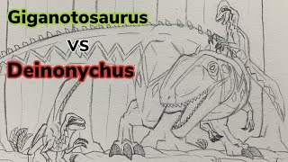 Giganotosaurus Vs Deinonychus Speed Drawing | Pencil Sketch
