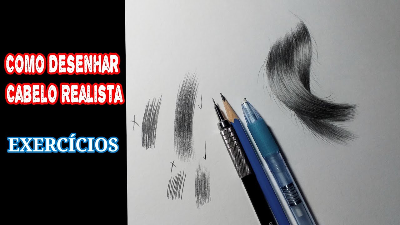 Desenhe cabelos estéticos com estilo realista