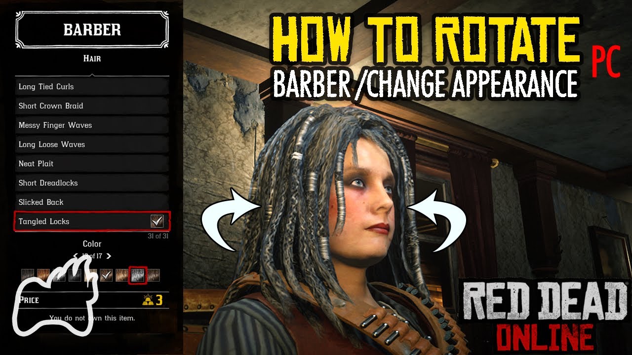 RED DEAD ONLINE How to Rotate the Camera in Barber/Change Appearance