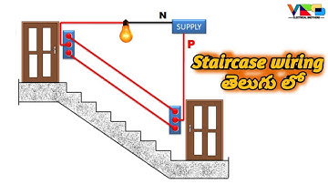 Staircase wiring | Two way switch Connection | 1bulb and 2switches connections