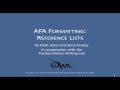 APA Formatting: Reference Lists Quiz