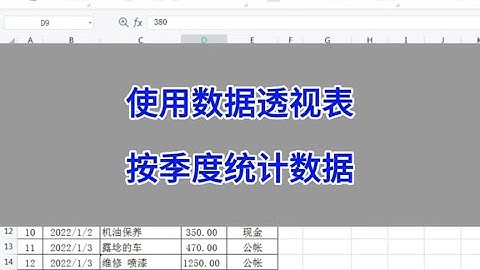 Excel ：使用数据透视表，按季度统计数据。#wps #excel