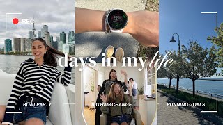 VLOG ✨ Big Hair Change, Running Goals (MORE RACES), Boat Party!