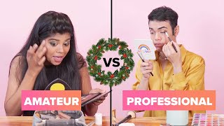Amateur Vs Expert Christmas Makeup Challenge | BuzzFeed India