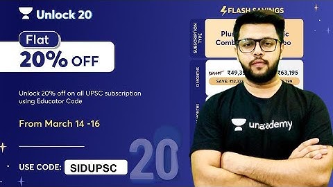 Unlock 20 Offer is here | Get 20% off on UPSC CSE Subscription | Use code: SIDUPSC