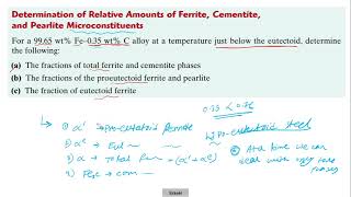 How to calculate wt% of Pro-Eutectoid Ferrite, Eutectoid Ferrite, Ferrite, Pearlite and Cementite ??