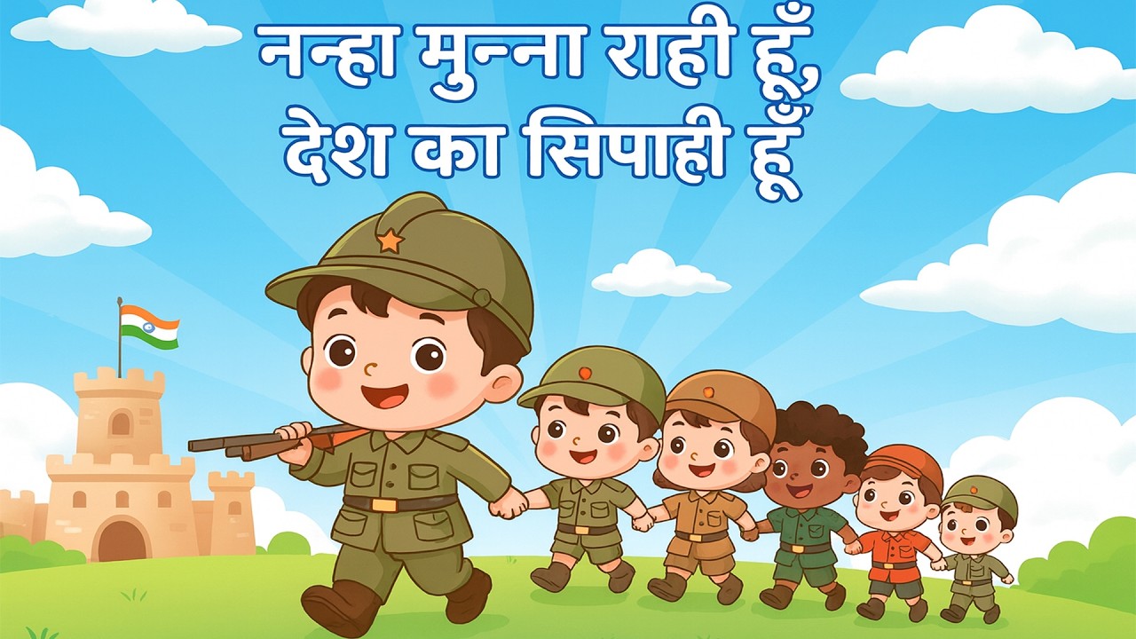 नन्हा मुन्ना राही हूँ - Desh Bhakti Song for Kids | 3D Animation Video