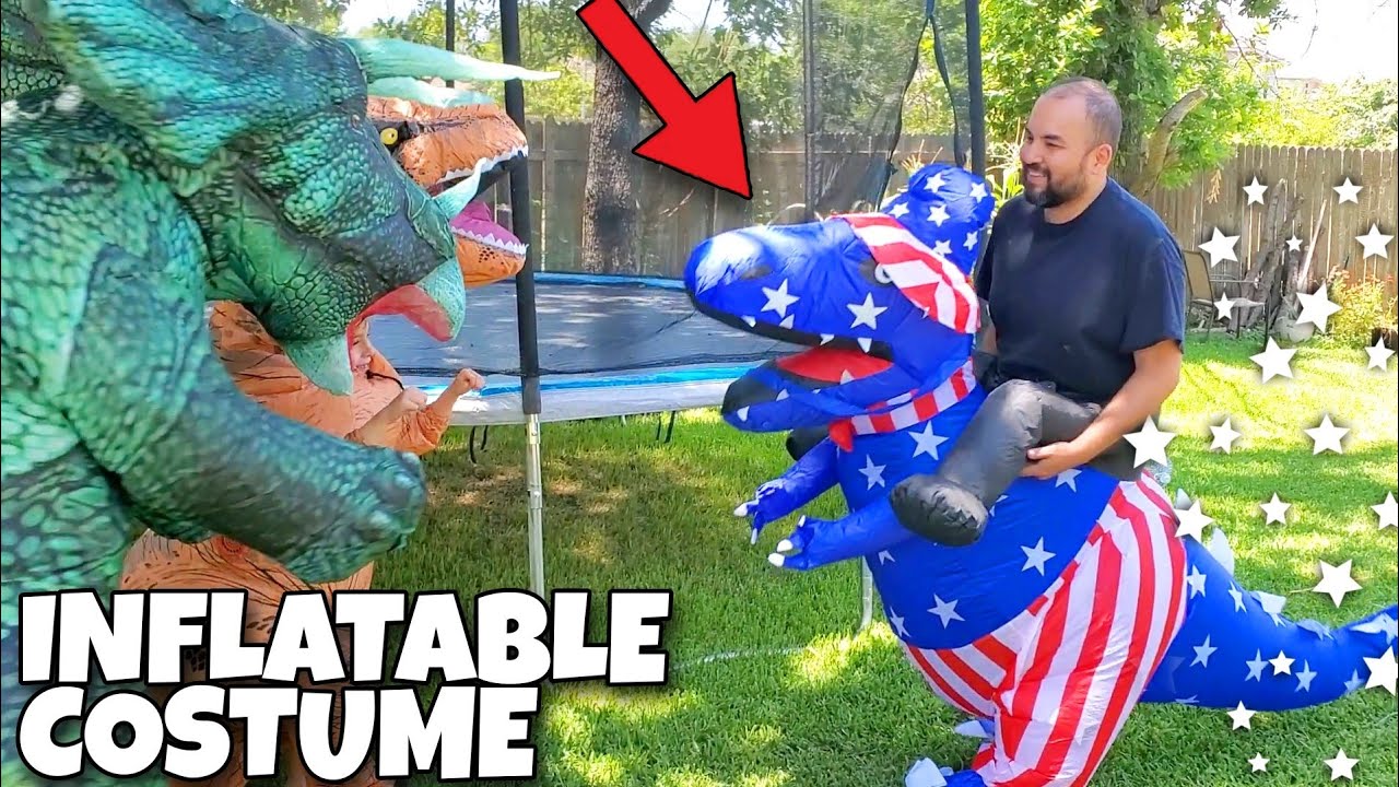 Inflatable TREX Costume Fourth of July walmart Triceratops & TRex