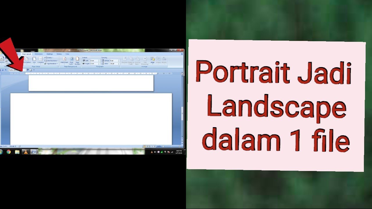 Cara mengubah kertas PORTRAIT  menjadi LANDSCAPE  dalam 1 