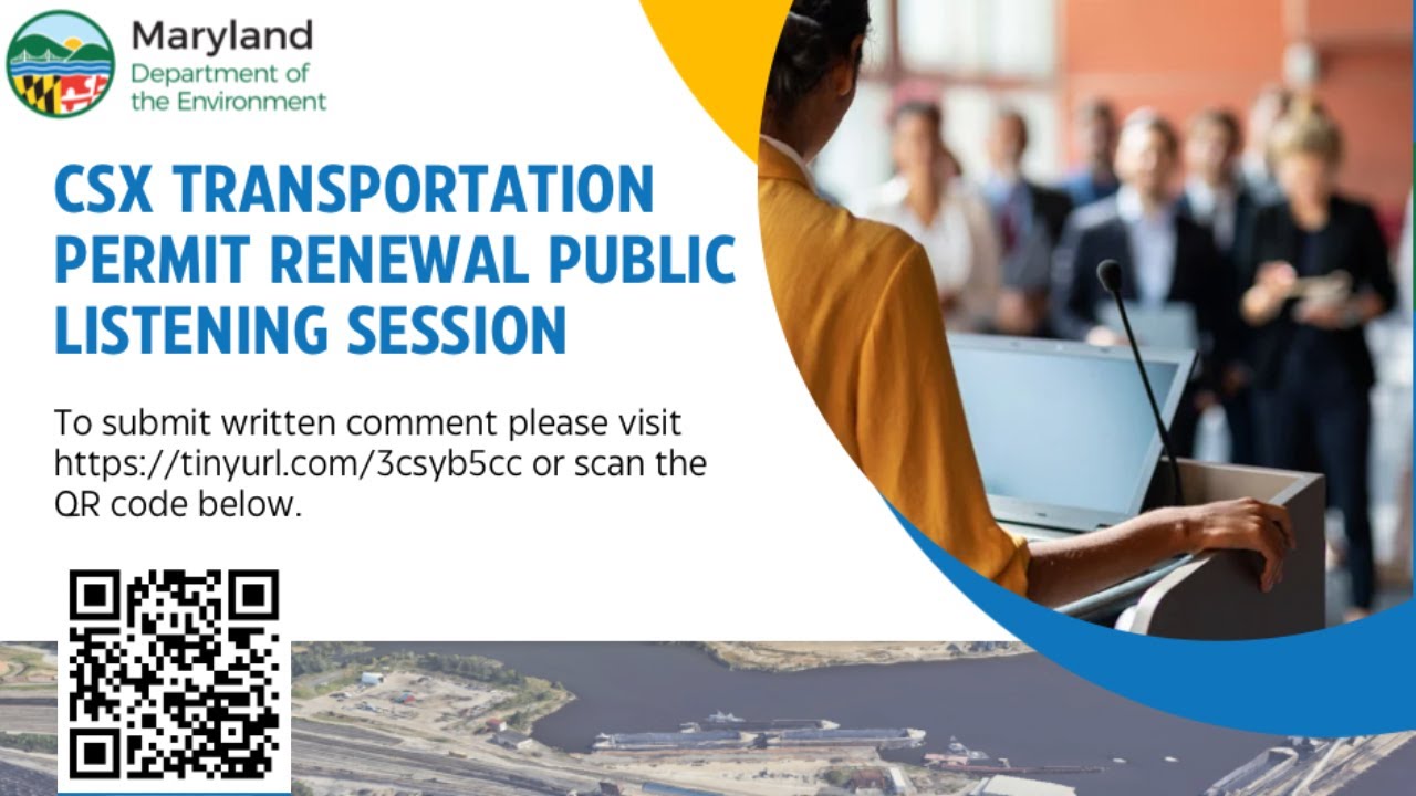 CSX Draft Operating Permit Public Comment Meeting in Curtis Bay ...