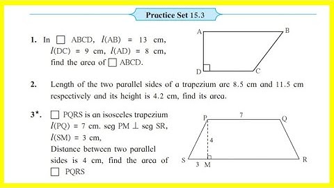 Practice set 15.3|| Class 8|| Area