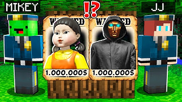 Why Creepy SQUID GAME DOLL and BOSS is WANTED? JJ and MIKEY SWAT Challenge ! - in Minecraft Maizen