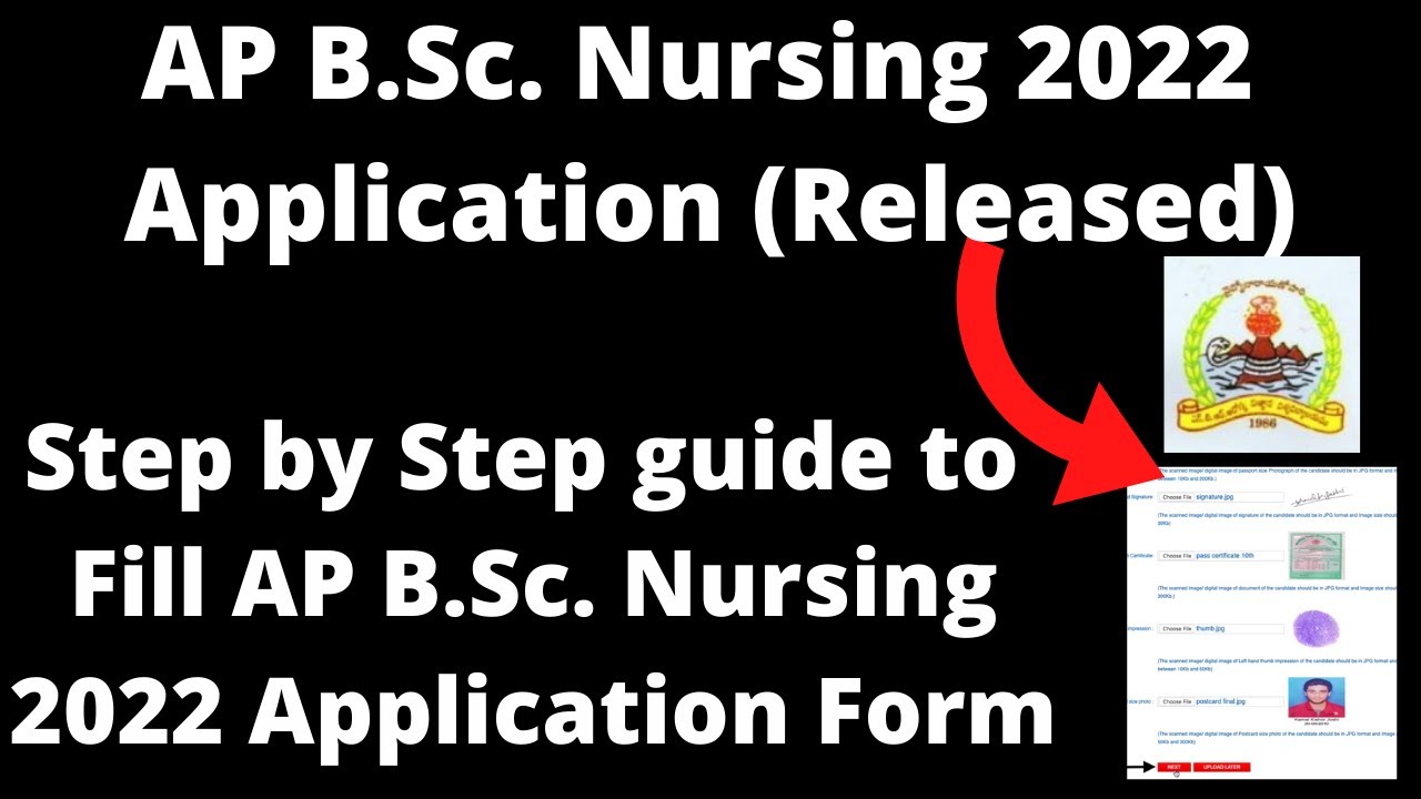 AP B.Sc. Nursing 2022 Application Form (Released) How to Fill AP B.Sc