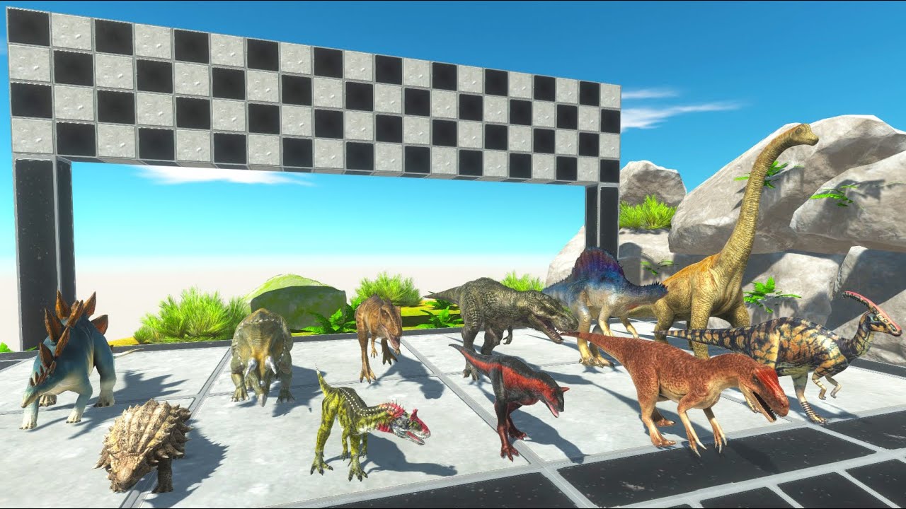 CHAMPIONS SPEED RACE ALL DINOSAURS TO EAT BUFFET PIG COLOR - Animal ...