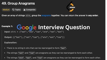 Group Anagrams - Leetcode 49 Solution
