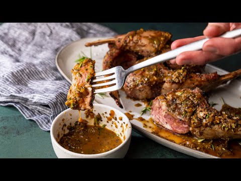 Double Lamb Chops With Rosemary-Mustard Sauce