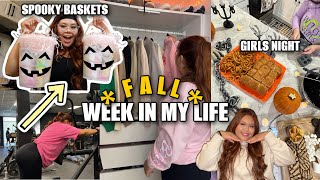 a *FALL* week in my life | girls (spooky) night, closet cleanup, baskets!