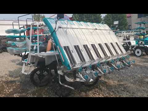 New Kubota 8-row rice transplanter test video - YouTube
