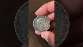 German SILVER Mark Coin With German Kaiser Overly Excited Overview