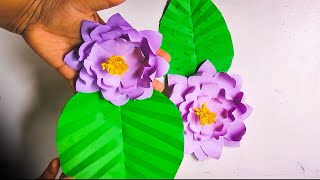 How To Make Beautiful Blue Water Lily | A4 Paper Craft