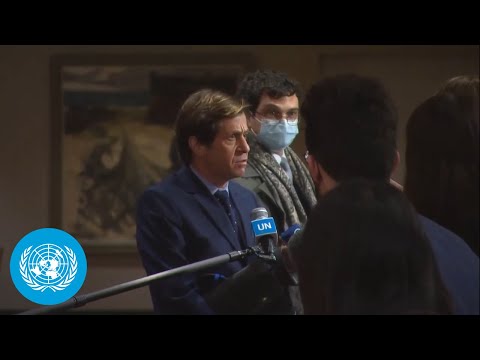 France on Ukraine - Security Council Media Stakeout | United Nations (23 Feb 2022)