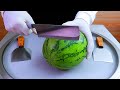 Watermelon ice cream rolls street food - ايسكريم رول بطيخ