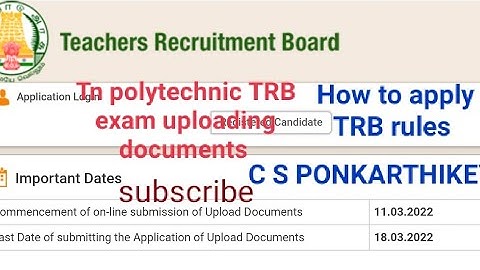 TRB polytechnic uploading documents rules #trbpolytechnic #trbnewstodaytamilnadu